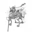 garter with gun  tattoo design idea