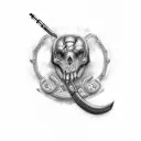 garter with gun  tattoo design idea