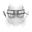 lace garter with gun tattoo design idea