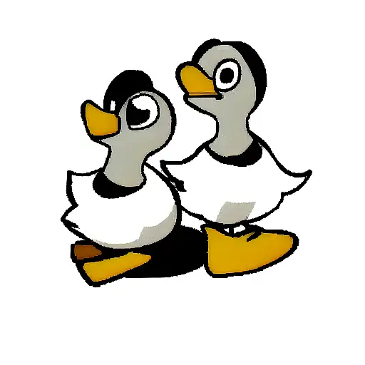 duck couple tattoo design idea