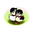 duck couple tattoo design idea