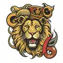 front lion face with the AGS letters on it tattoo design idea