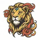 front lion face with the AGS letters on it tattoo design idea