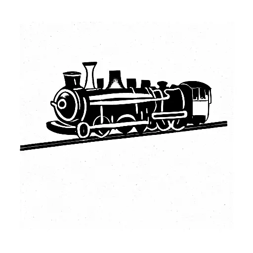 steam train tattoo design idea
