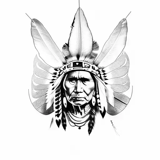 native american  tattoo design idea