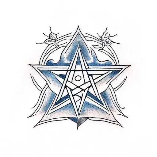Pentagram tattoo design idea