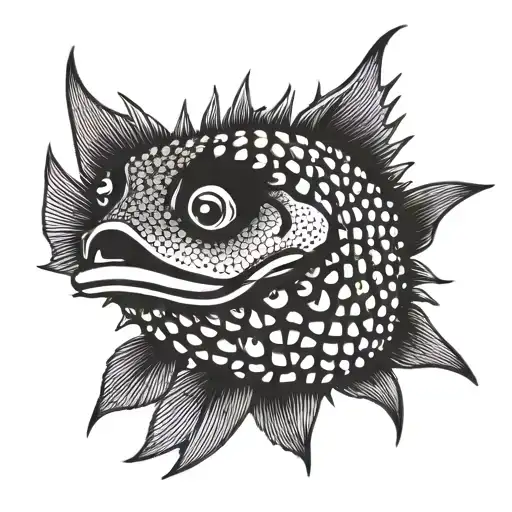 Pufferfish Spiked tattoo design idea