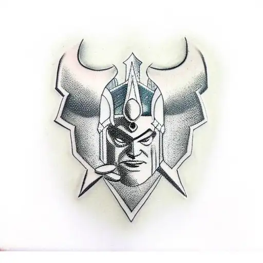 Thor smash White mjolnir tattoo design idea