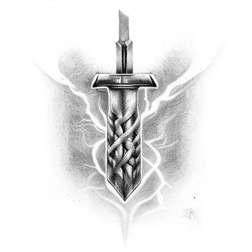Thor smash With mjolnir tattoo design idea