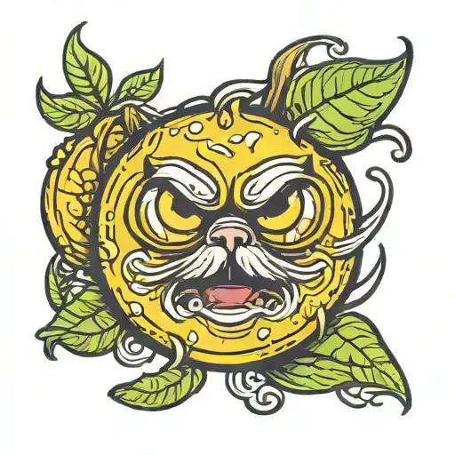 grumpy lemon tattoo design idea