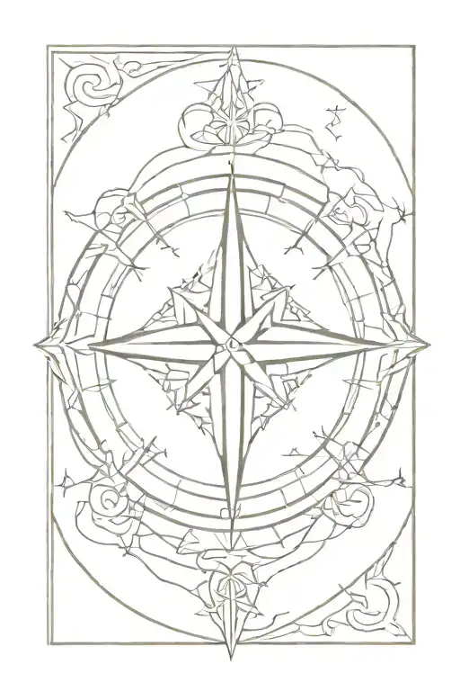 Nordic compass tattoo design idea