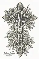 cross with my last name tattoo tattoo design idea