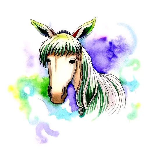 horse head Celtic knotwork water colour work background  tattoo design idea