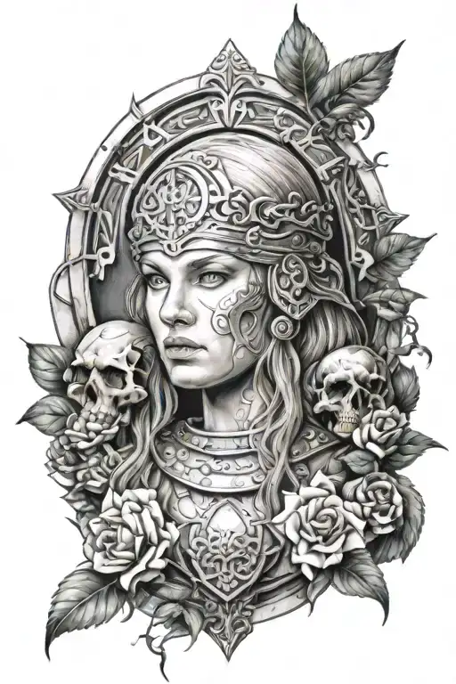 sheild maiden tattoo design idea