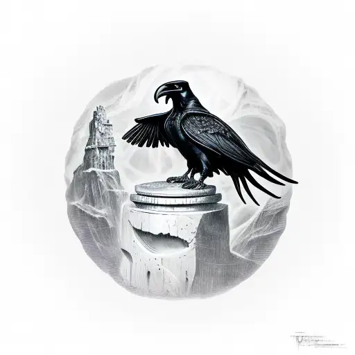 Poe’s “The Raven” standing on the bust of Pallas tattoo design idea