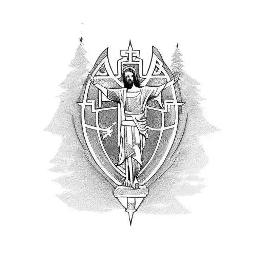 croix chrétienne jesus tattoo design idea