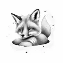 Fox sleeping tattoo design idea