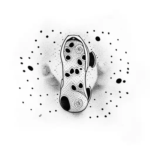 A dotwork tattoo of a Beretta pistol with a dog paw print incorporated into the design tattoo design idea