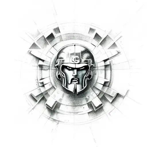 Sketch Spartan Tattoo Idea - BlackInk AI