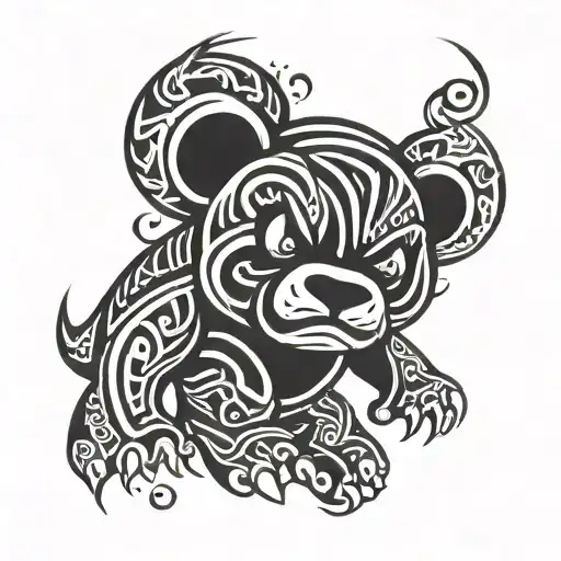 gummy angry bear tattoo design idea