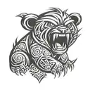 gummy angry bear tattoo design idea