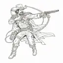 Alamo and lasso wrapped tattoo design idea