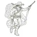 Alamo and lasso wrapped tattoo design idea