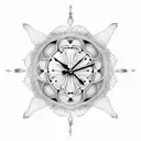 clock surrounded by butterflies  tattoo design idea