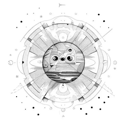 solar system aliens  tattoo design idea