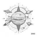 solar system aliens  tattoo design idea