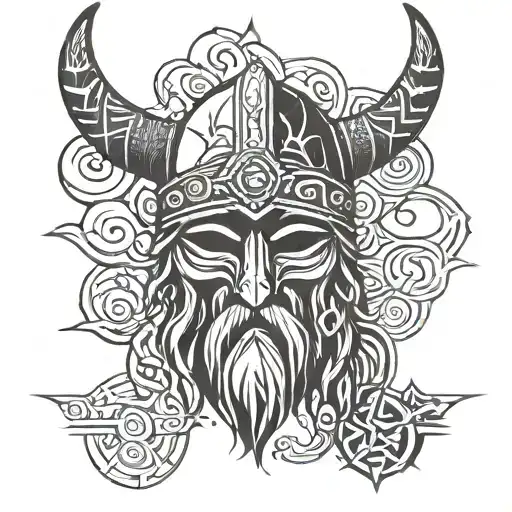 tribal viking symbols tattoo design idea