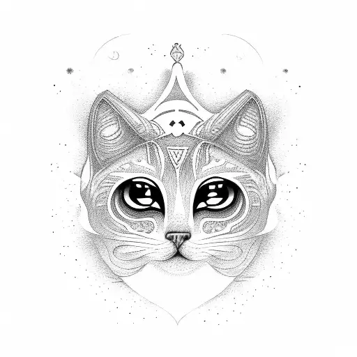 Appa like a ghost cat tattoo design idea