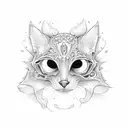  a ghost cat skull tattoo design idea