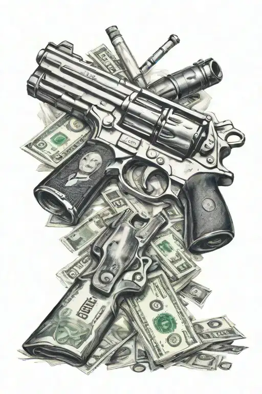guns money drugs tattoo design idea