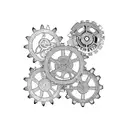 Steampunk-inspired gears and cogs tattoo design idea