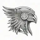 Horus side profile tattoo design idea