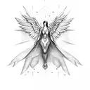 seraphim with wings tattoo design idea