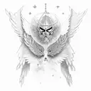 seraphim with wings tattoo design idea