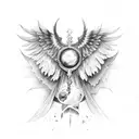 seraphim with wings tattoo design idea