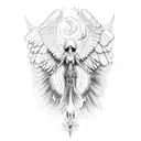 seraphim with wings tattoo design idea