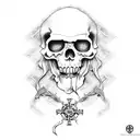 pirate treasure island tattoo design idea