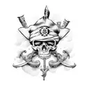 pirate treasure island tattoo design idea