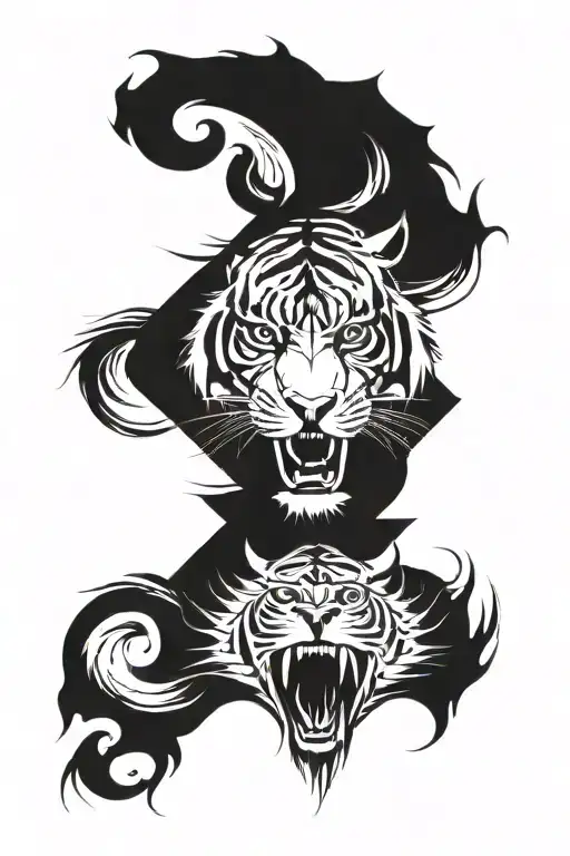 tiger face tattoo design idea