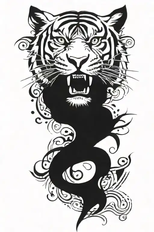 tiger head tattoo design idea
