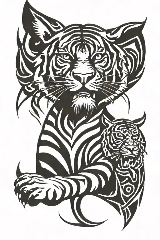 tiger face tattoo design idea