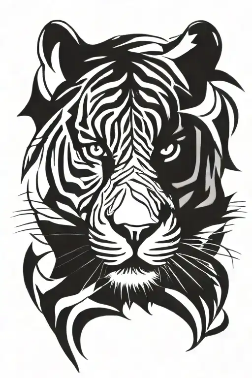 tiger head tattoo design idea