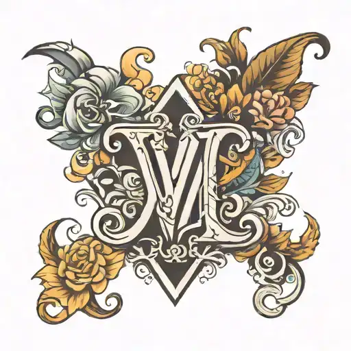 letter V and letter L tattoo design idea