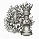 chess piece queen tattoo design idea
