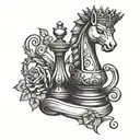 chess piece queen tattoo design idea