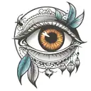eye with tear falling tattoo design idea